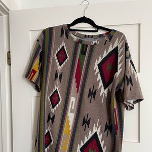Aztec print T shirt sweater